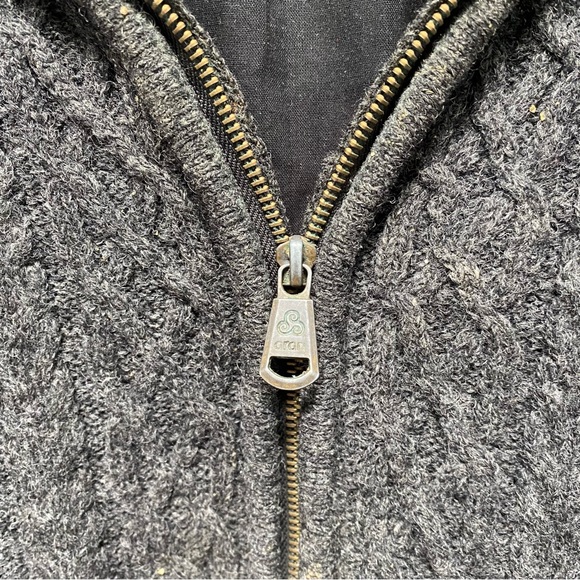 Aran Crafts Ireland 100% Pure New Wool Sweater Gray Full Zip Size S - Picture 4 of 5